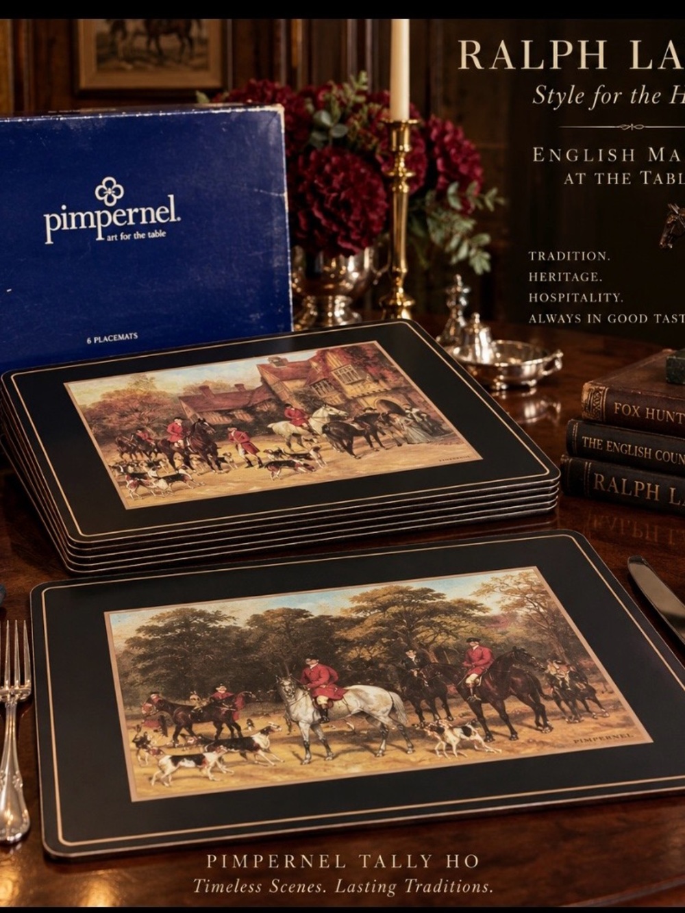 Pimpernel Tally Ho Equestrian Placemats Set of 6